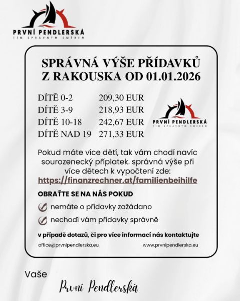 Měsíční výše přídavků z Rakouska❓👶🏻